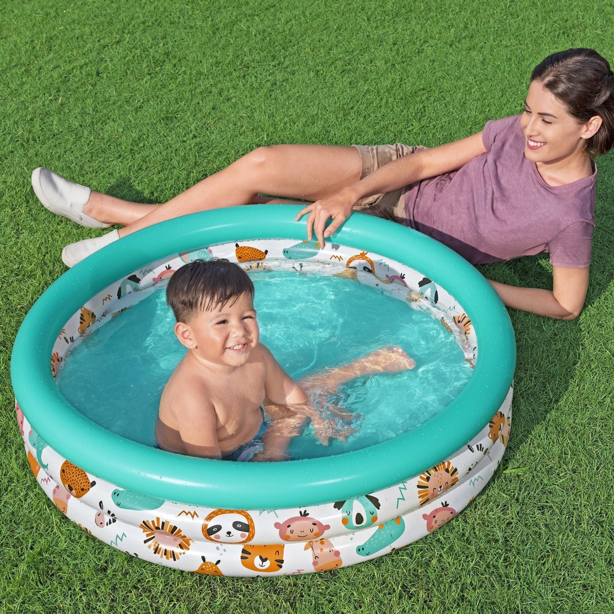 40" Safari Themed Kids Inflatable Paddling Pool