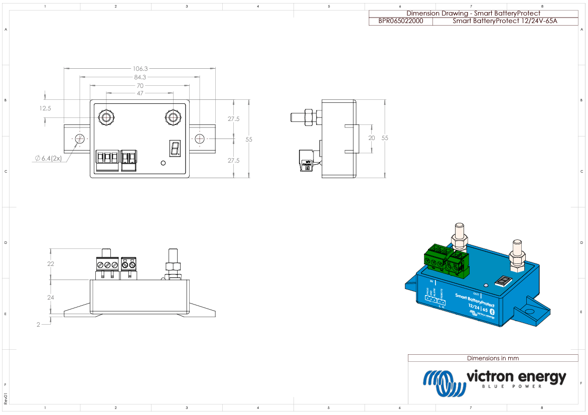 Victron 12/24V 65A Smart BatteryProtect Bluetooth Low Voltage Disconnect