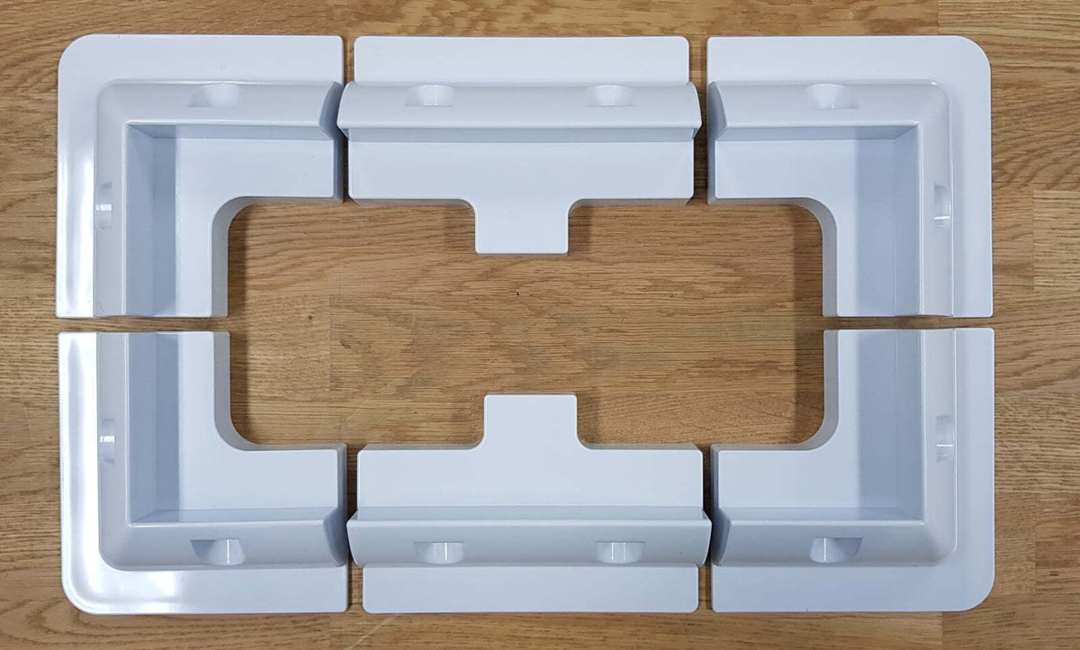 Exotronic White Solar Panel ABS Plastic Corner plus Mid Brackets