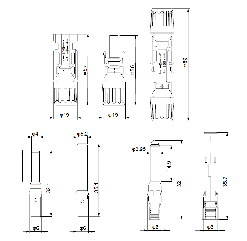 Exotronic Solar Connector Pair