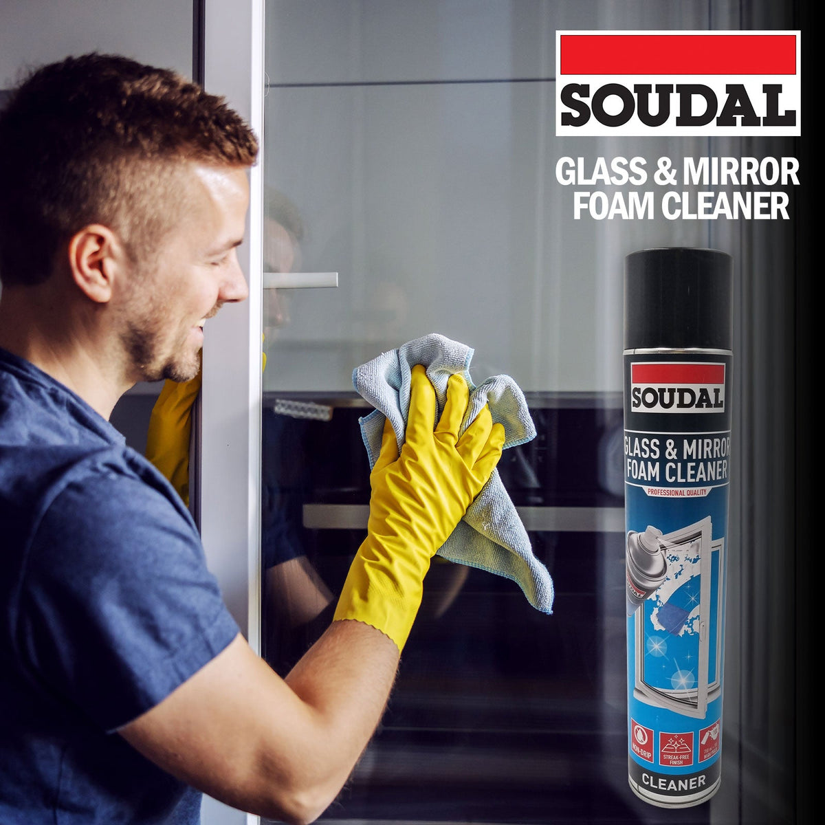 Soudal Glass & Mirror Foam Cleaner (750ml)