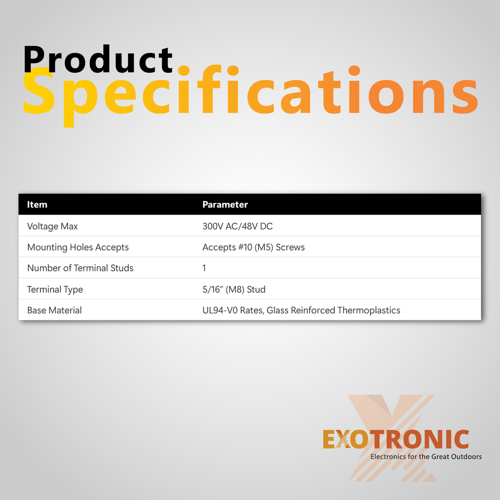 Exotronic Heavy Duty Single Terminal Stud M8