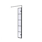 Aspect 8mm Glass Wetroom Return Panel With Support Bar - Matt Black