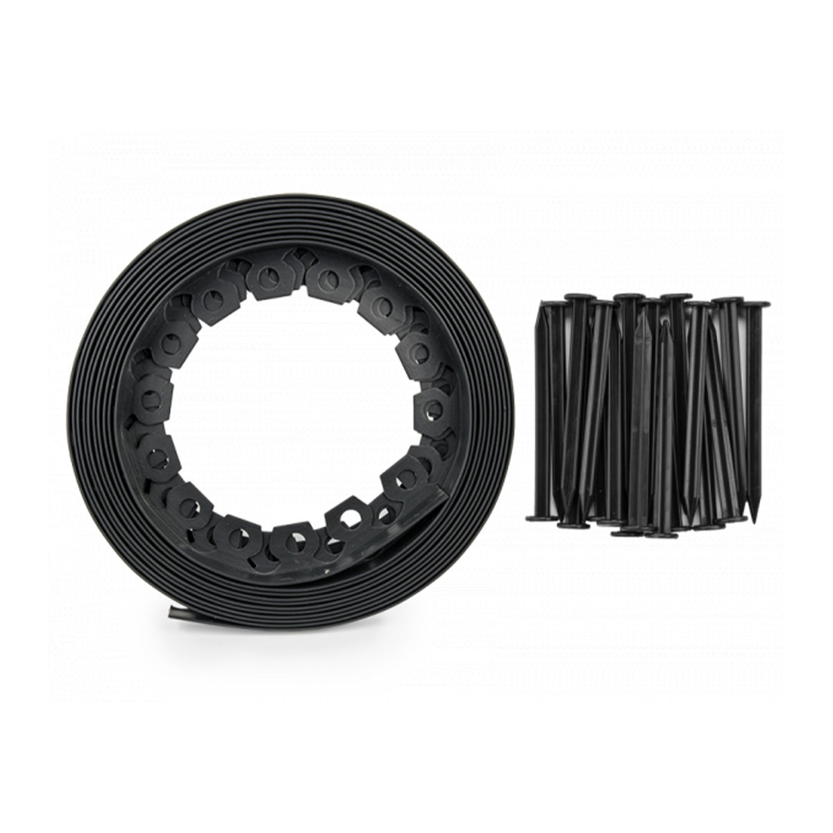 Lawn Border Set, Easy Border 60mm Black 10m With Pegs