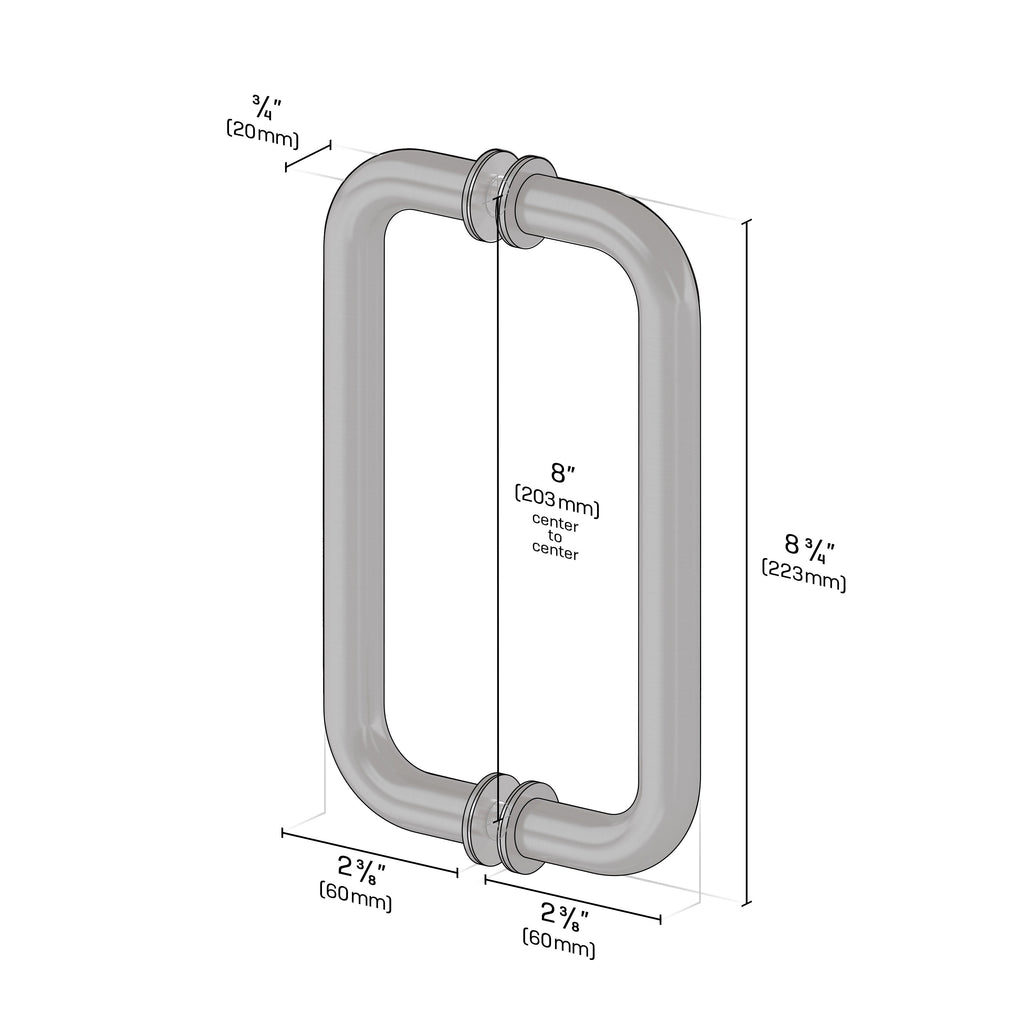 HALLEY 8" Tubular Back-To-Back Pull Handle