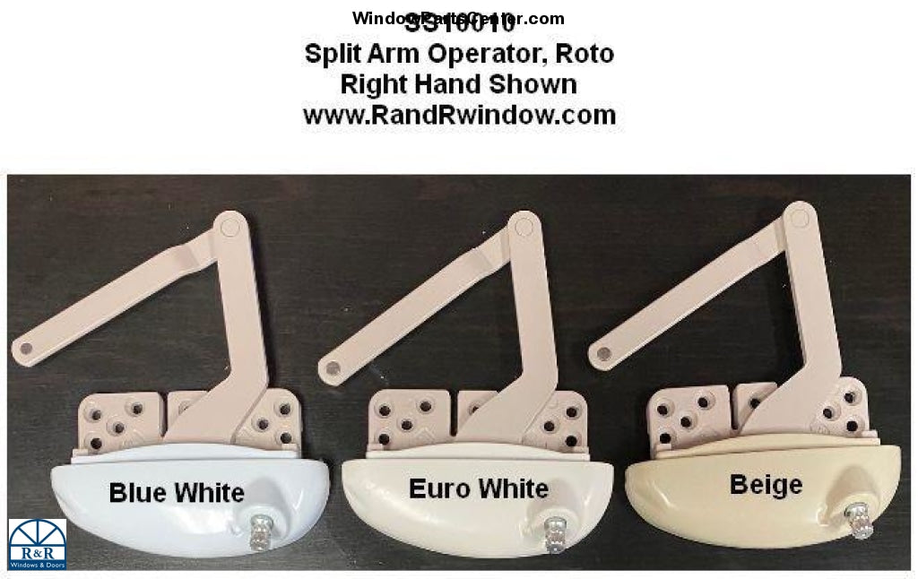 SS10010 Roto X Drive Pro Drive Split Arm Dyad Casement Operator With Notched Base and Underside Arm Post