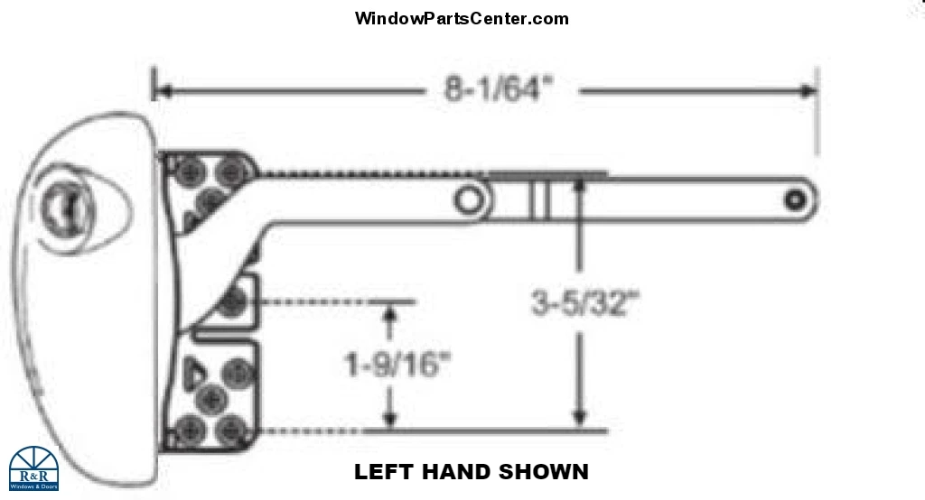 SS10010 Roto X Drive Pro Drive Split Arm Dyad Casement Operator With Notched Base and Underside Arm Post