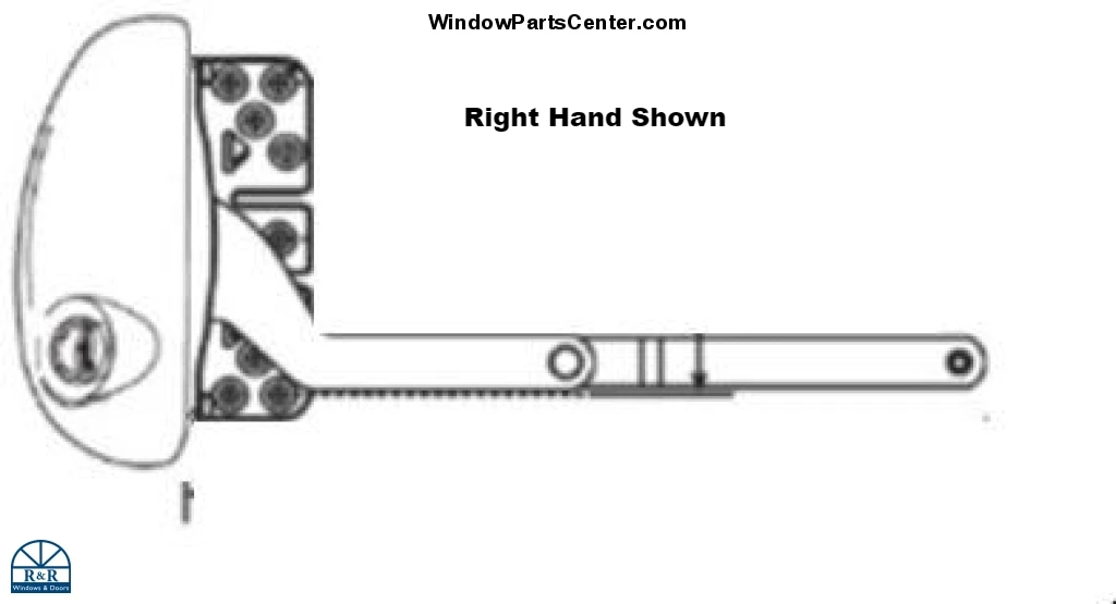 SS10010 Roto X Drive Pro Drive Split Arm Dyad Casement Operator With Notched Base and Underside Arm Post