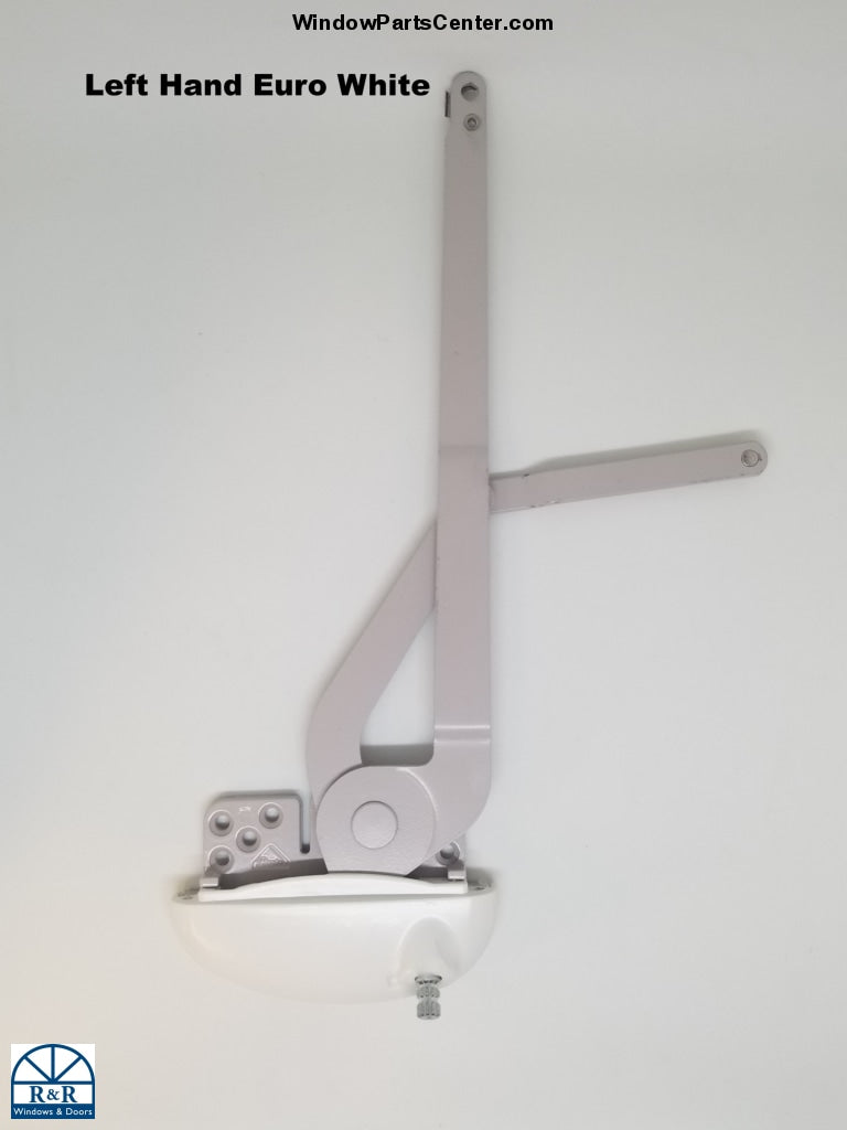 SS10011 Roto North America X Drive Dual Arm Vinyl Casement Operator Left Hand. Color Euro White. Part Number 36-517W-XD, 051388, OP06-1707