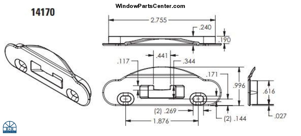 SS20016 Flush Mount Tilt and Lock Sash Lock with Wash Feature  - Kit ZX-11DT