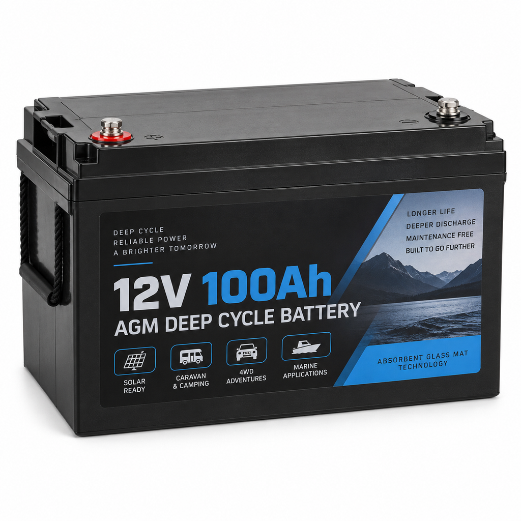 12V 100Ah AGM Deep Cycle Battery – Solar, Caravan & 4WD