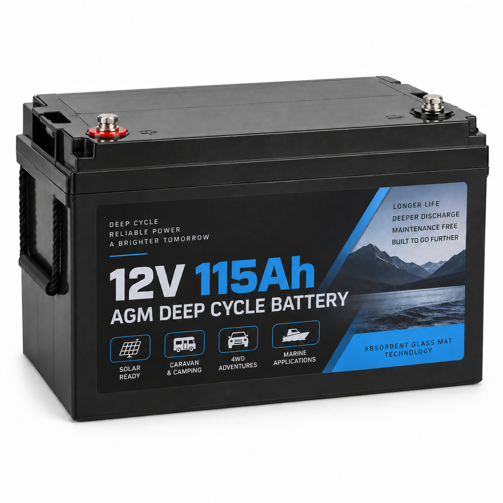 400W 12V Caravan Solar Kit + 115Ah AGM Battery & 30A PWM
