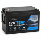 12V 75Ah AGM Deep Cycle Battery – Solar, Caravan & Camping