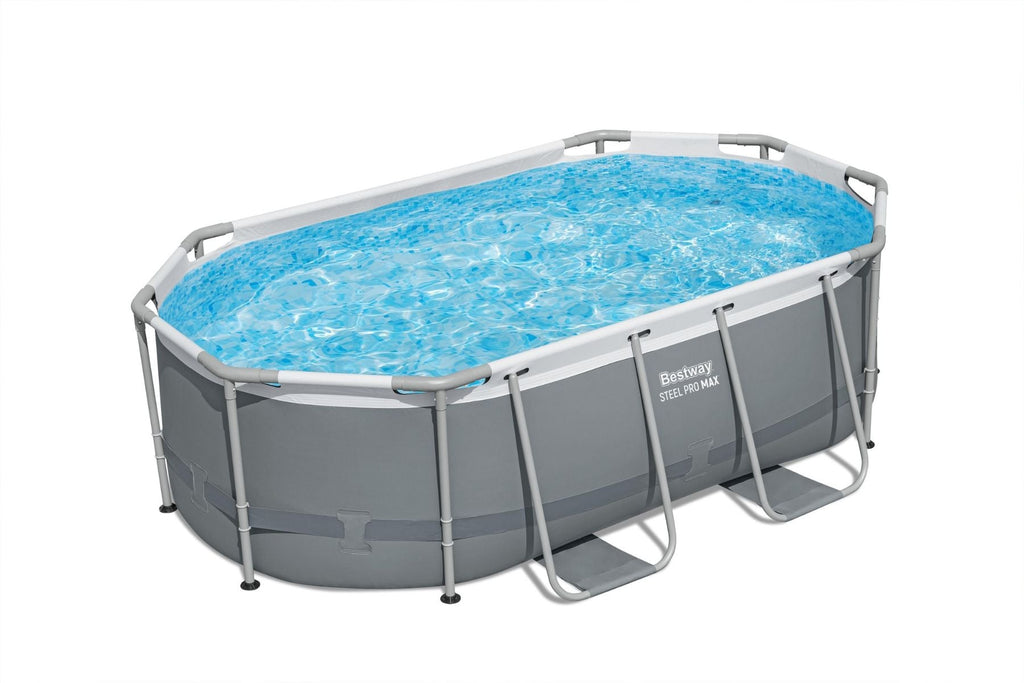 10ft x 33in Dark Grey Oval Steel Pro MAX Above Ground Pool Set