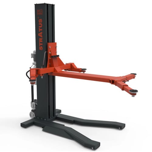 Stratus SAE-S66M 6,600 Lbs Mobile Single Post Lift, Manual Safety Lock Release