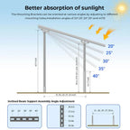 SunGoldPower Modular & Expandable Ground Mount Brackets for 2 × 400W–590W Solar Panels