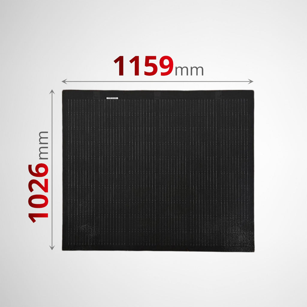 Sunman 200W eArc Black Square Flexible Solar Panel - Junction Box Underneath
