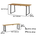 Picnic Table and Bench Set for 6 with 2" Umbrella Hole, Slatted Top & Steel Frame, Lawn