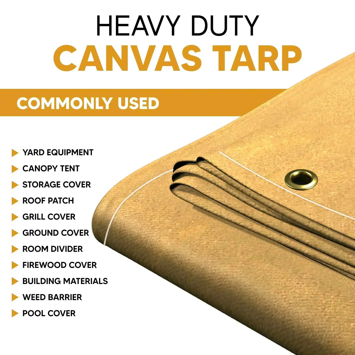 Tan Canvas Tarp 10' x 12'
