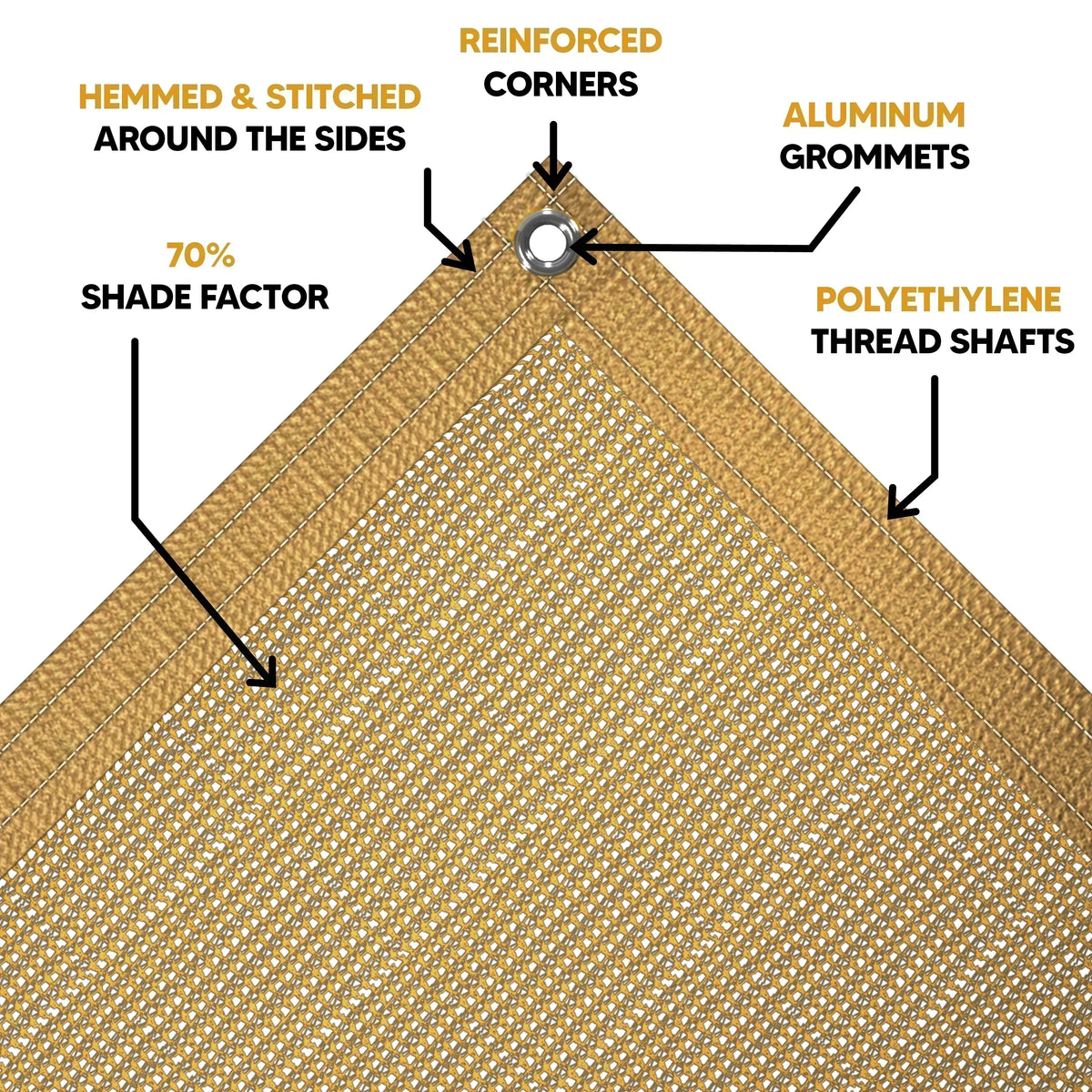 Tan Mesh Tarp 10' x 10'
