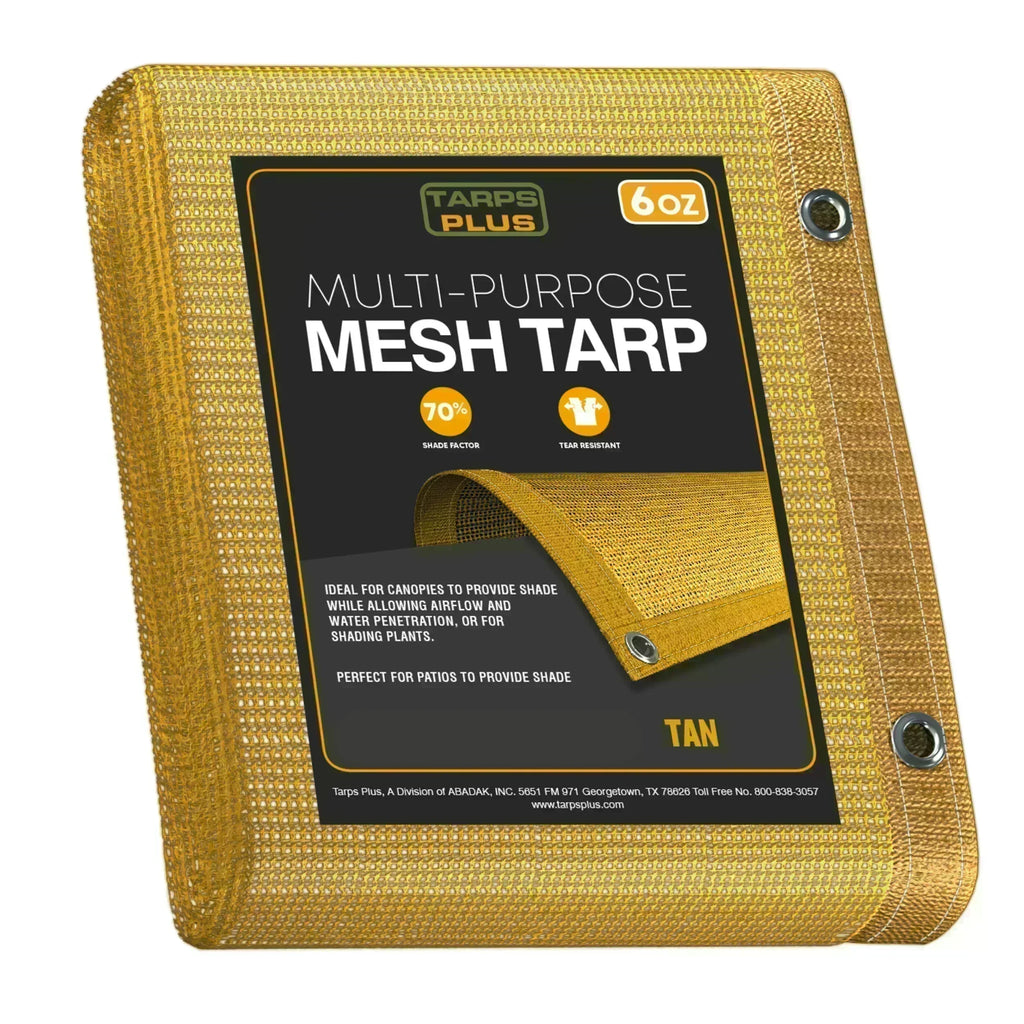 Tan Mesh Tarp 10' x 10'