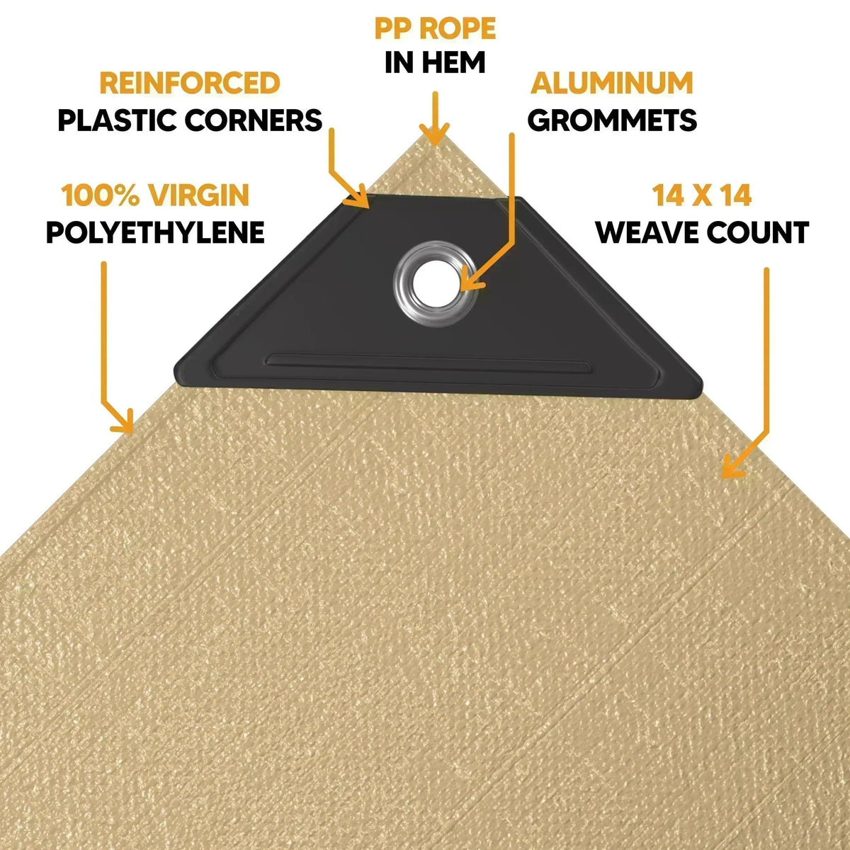 Tan Poly Tarp 7' x 20' - Case Of 7