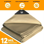 Tan Poly Tarp 7' x 20' - Case Of 7