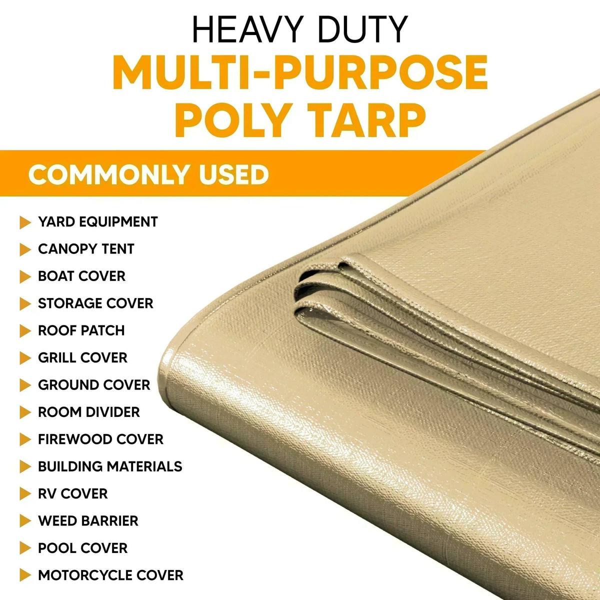 Tan Poly Tarp 7' x 20' - Case Of 7