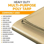 Tan Poly Tarp 12' x 20' - Case Of 4