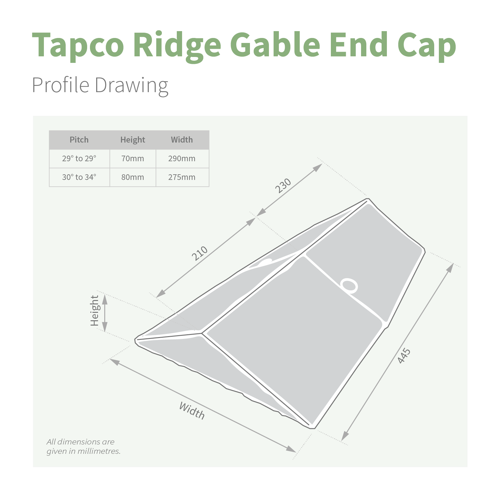 TapcoSlate Classic Ridge End Cap