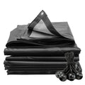 Black/Silver L-Grade Tarpaulin with Bungee Balls (Black)