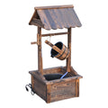 Outdoor Wooden Wishing Well Fountain w/ Adjustable Water Flow Rate & Electric Pump