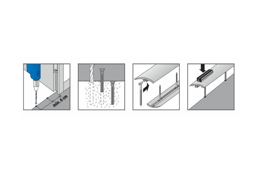 Aluminium Door Threshold Strip 30 MM 40 MM 50 MM x 930 MM Length Anodised Push-In Transition LW