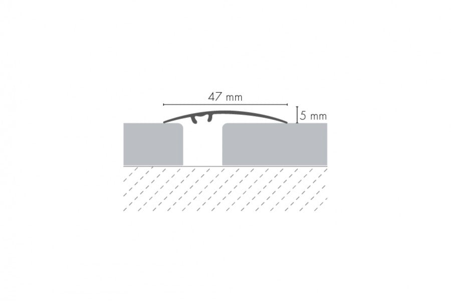 Aluminium Wood Effect Door Threshold Strip 47 MM x 930 MM Length Self-Adhesive Trim for Laminate Floors LW47