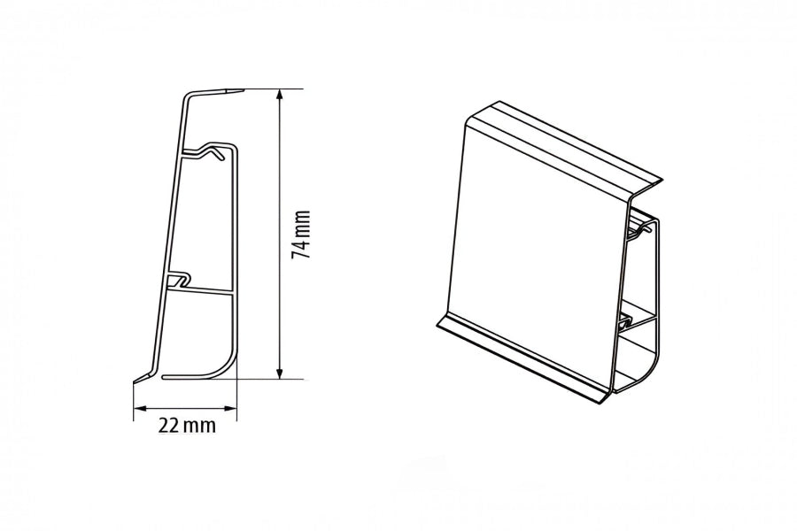 PVC Skirting Board Cable Cover 75 MM x 2500 MM Length Flexible Edge Wood Effect Profile Hi Line