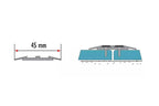 Aluminium Transition Strip with Rubber 45 MM x 1 M & 2 M Length Flat Profile-LPPSGCZ