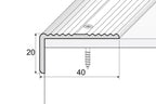 Aluminium Stair Nosing 40 MM x 20 MM x 0.9 M Length Wide Grooved Anti-Slip Profile - IP40