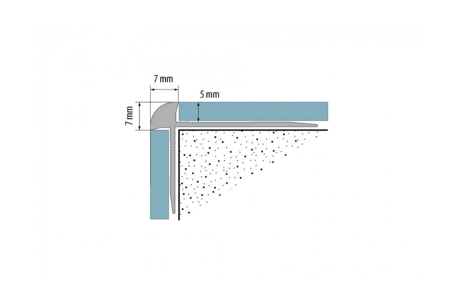 Aluminium Stair Nosing Outer Corner 5 MM x 900 MM & 2500 MM Length Silver LVT Z5