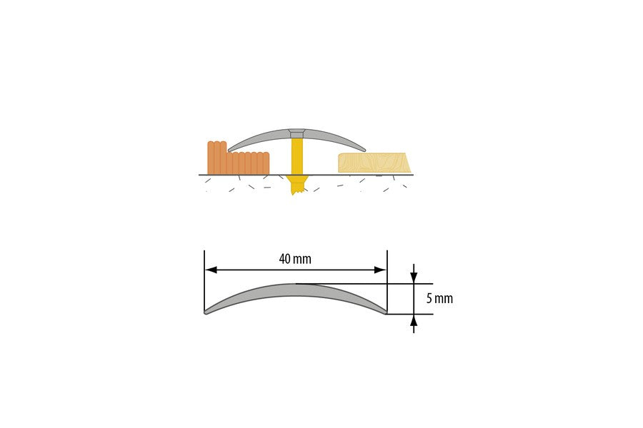 Aluminium Door Threshold Strip 40 MM x 1 M & 2 M Length Anodised Trim LPO40