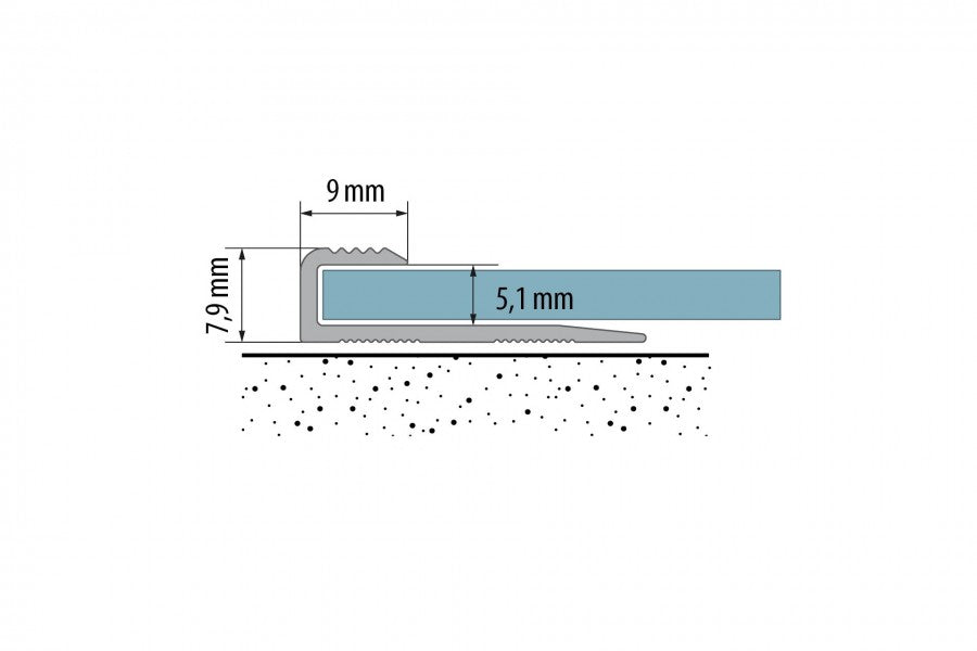 Aluminium Flooring Edge Profile 5 MM x 900 MM & 2500 MM Length Silver LVT P.L5