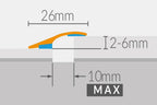 Aluminium Door Threshold Ramp Strip 26 MM x 0.93 M & 1.86 M Length Self Adhesive Anodised PRO26