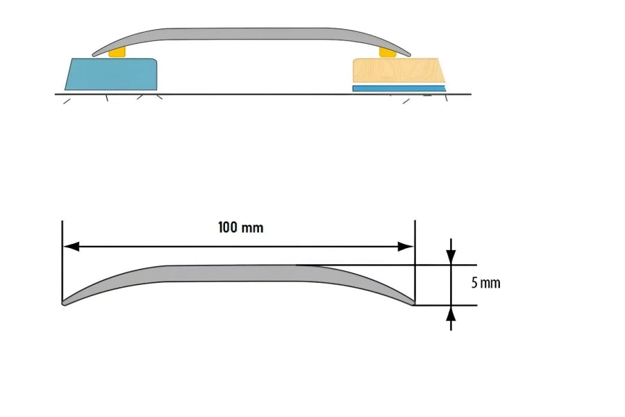 Self Adhesive Aluminium Door Threshold Strip 100 MM x 930 MM Length - DT100K