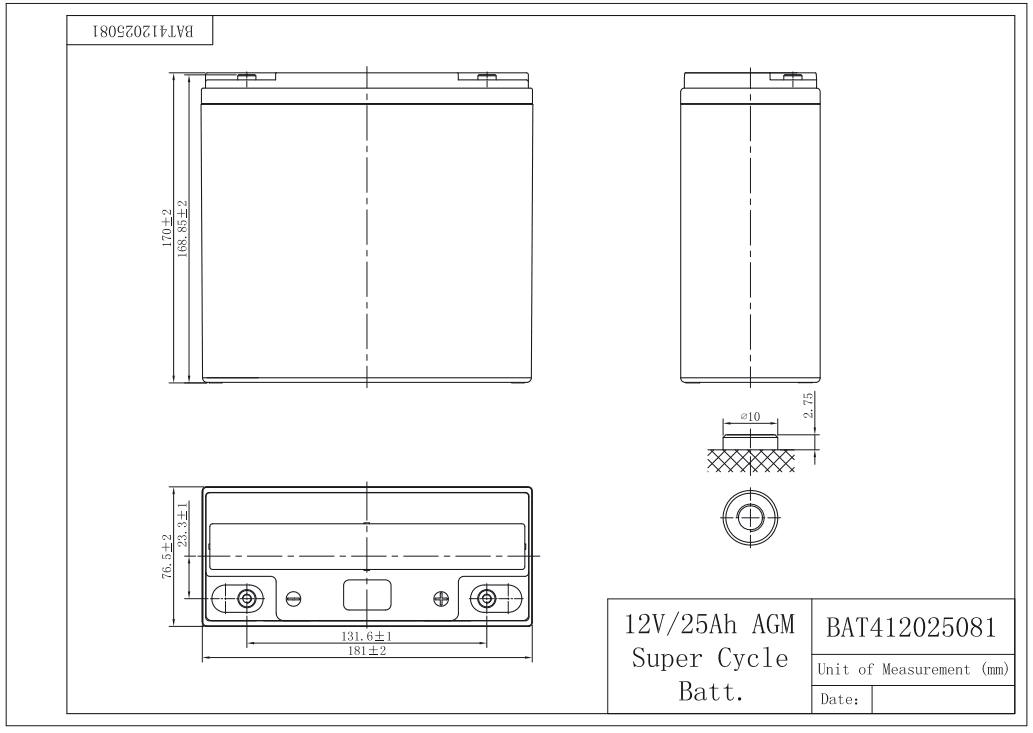 Victron 12V 25Ah AGM Super Cycle Deep Cycle Battery