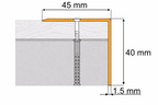 Aluminium Stair Nosing 45mm x 40mm x 118cm Length Step Edge Trim Anodised Silver, Gold, Champagne- SN RY45