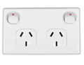 Tesla White Power Point Double Pole 10Amp GPO Outlet