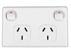 Tesla White Power Point Double Pole 10Amp GPO Outlet