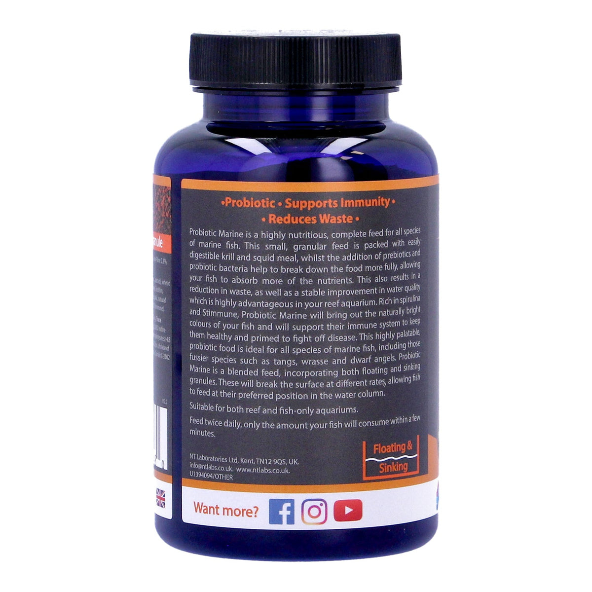 NT Labs Pro-f Probiotic Marine Fish Food - Enhances Digestion