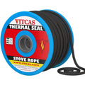 Vitcas Fire Rope Seal – Soft Black Glass Fibre Stove Door Seal (550°C Heat Resistant)