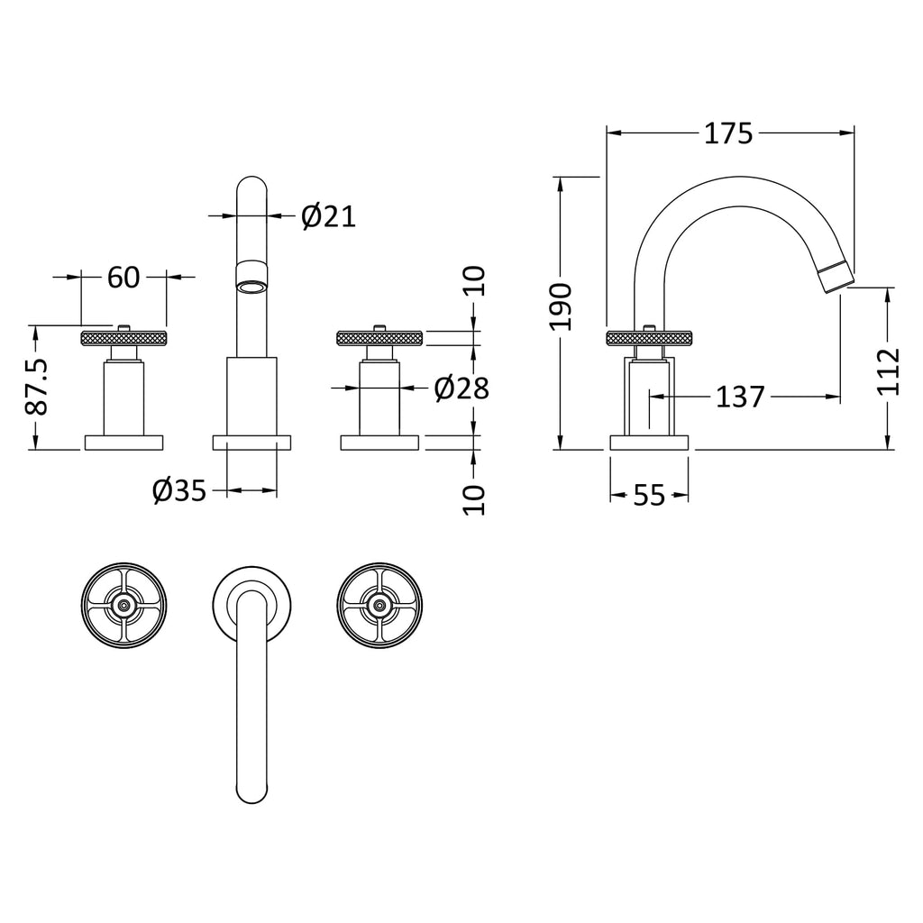 Revolve 3-Hole Basin Mixer Tap with Waste - Chrome