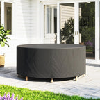 Outsunny Round Garden Furniture Cover, Waterproof Garden Table Cover, 420D Heavy Duty Oxford for Outdoor, Dia.214 x 70 cm, Black